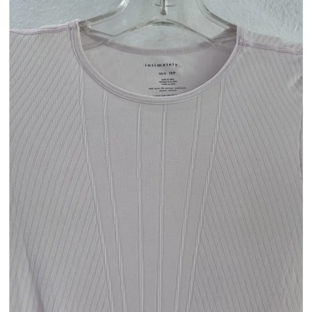 Free People Intimately FP Pointelle Bodysuit Shirt XS/S Long Sleeves Boho